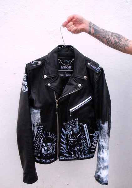 "TIGRE" HANDPAINTED SCHOTT LEATHER JACKET by FIUMANI