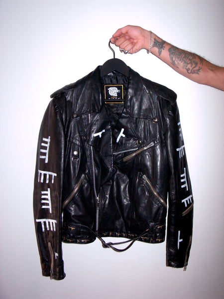 "YOUR SAFE IS MY DANGER" HANDPAINTED LEATHER JACKET by Jehnny Beth