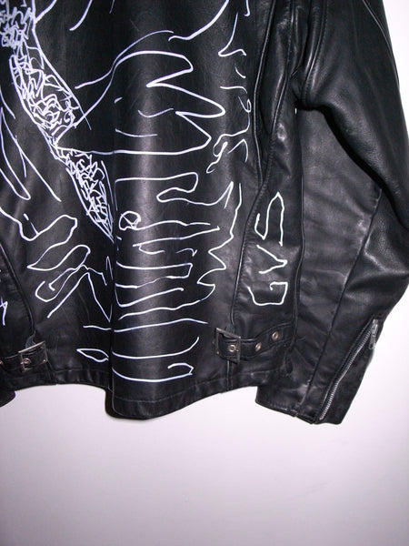 "THE DRAGON FLY" HANDPAINTED SCHOTT LEATHER JACKET by GUS VAN SANT