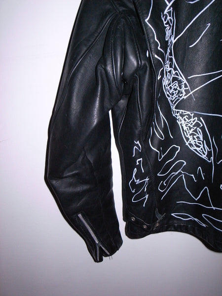 "THE DRAGON FLY" HANDPAINTED SCHOTT LEATHER JACKET by GUS VAN SANT
